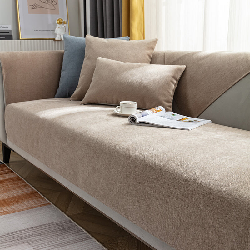 Anti-Slip Chenille Sofa Cover - Soft Pet & Kid Friendly Couch Protector