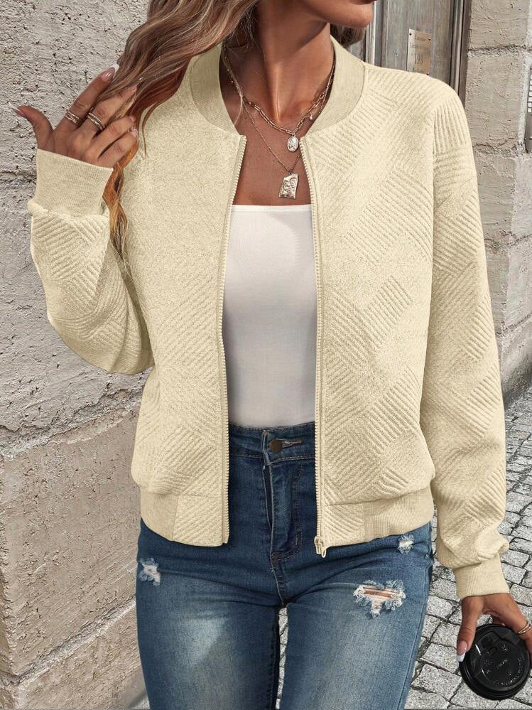 Women's Lightweight Bomber Jacket in Geometric Print