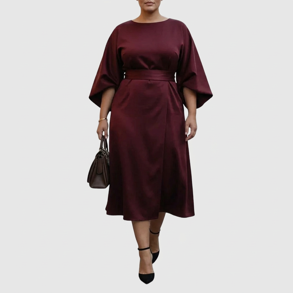 Women's Maxi Dress with Batwing Sleeves
