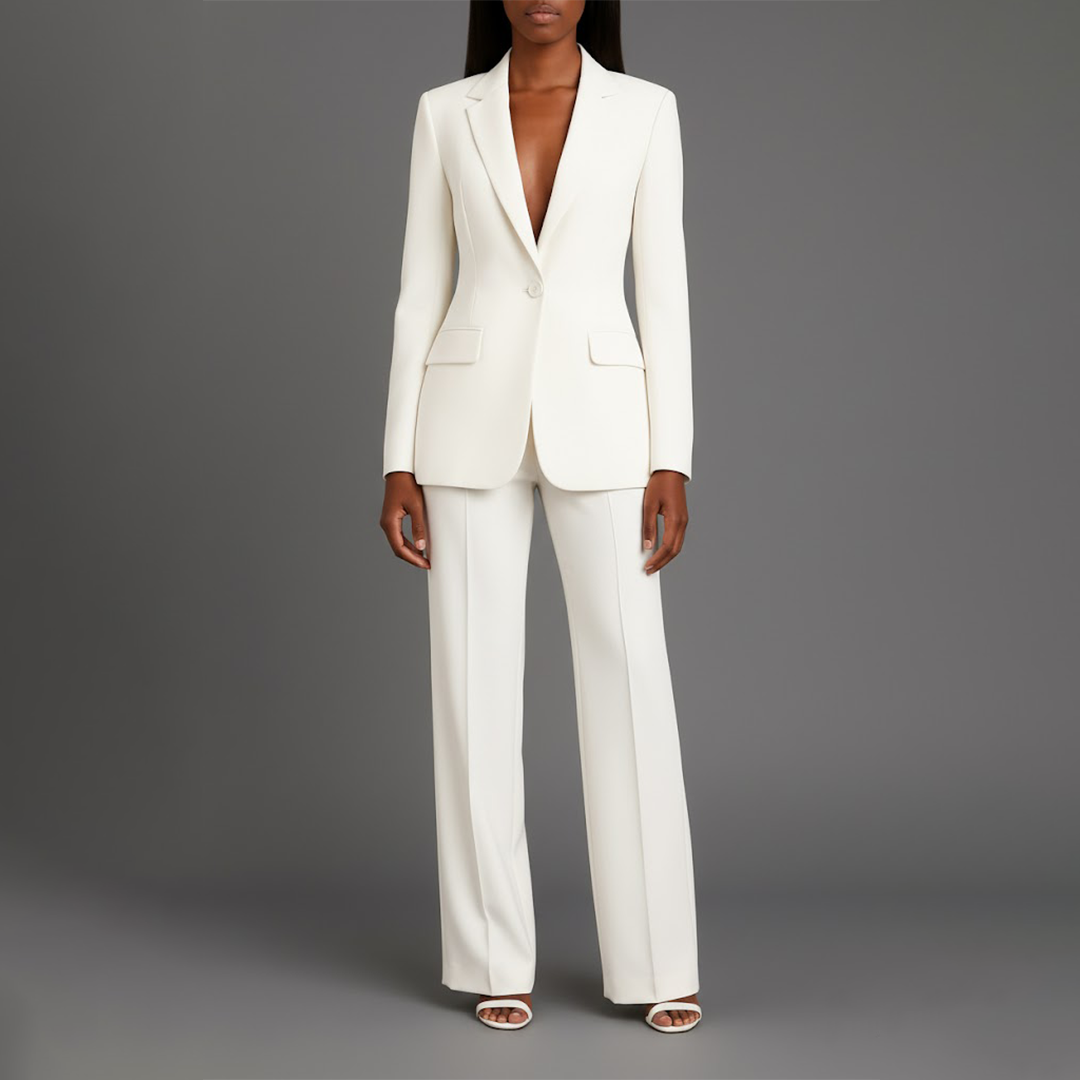 Women's Suits Tailored Long Blazer and Matching Trousers Set