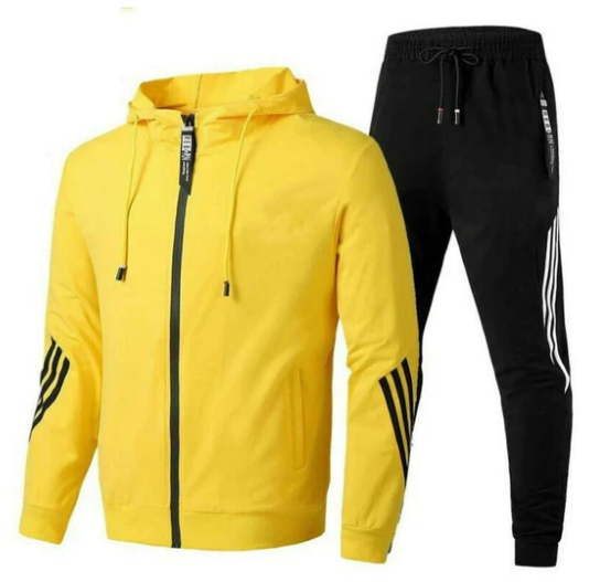 Men's Zip-Up Hooded Tracksuit Set