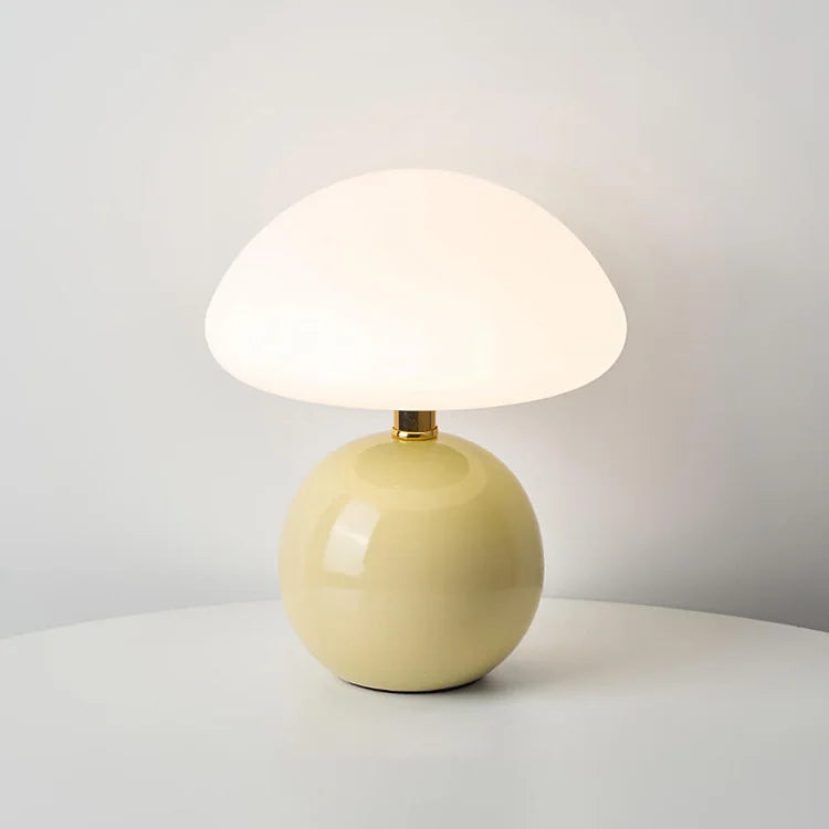 Mushroom Table Lamp - Ceramic Base with 3 LED Light Tones