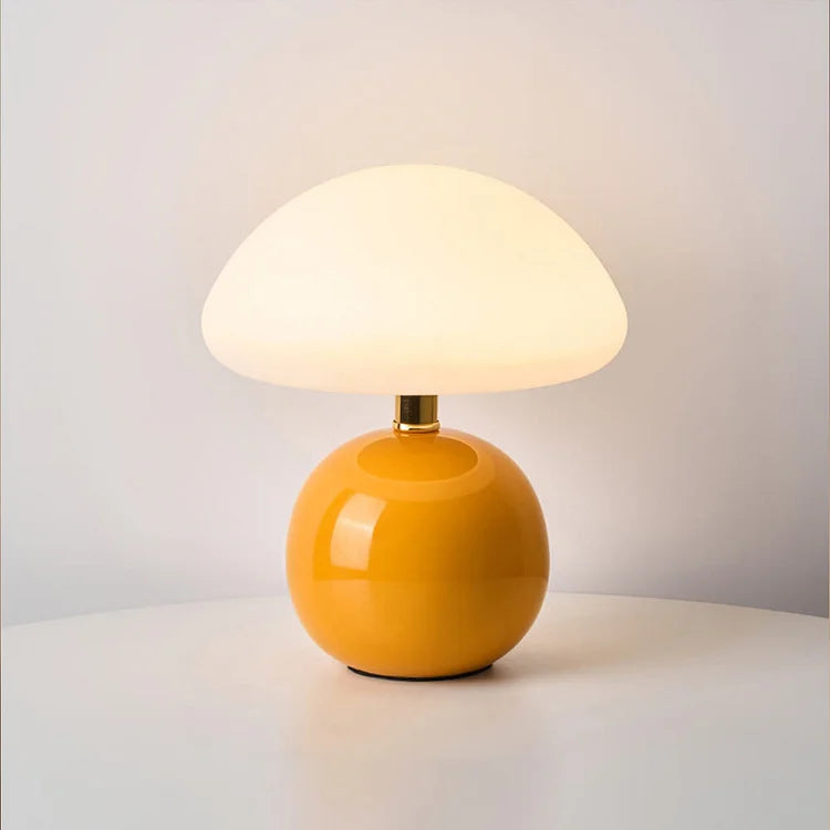 Mushroom Table Lamp - Ceramic Base with 3 LED Light Tones