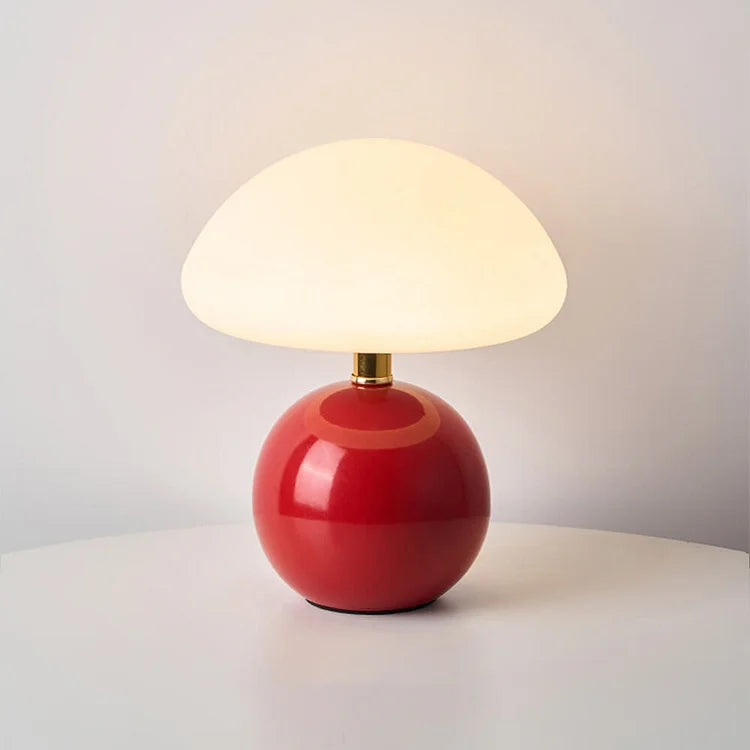 Mushroom Table Lamp - Ceramic Base with 3 LED Light Tones