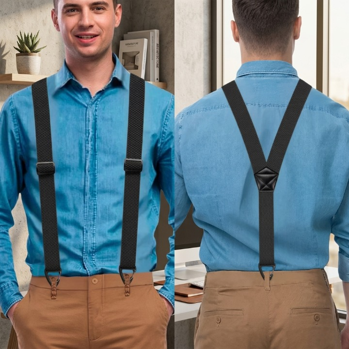 Hosenträger Herren mit Hakenclips – X-Back und Y-Form verstellbar - Zorenza