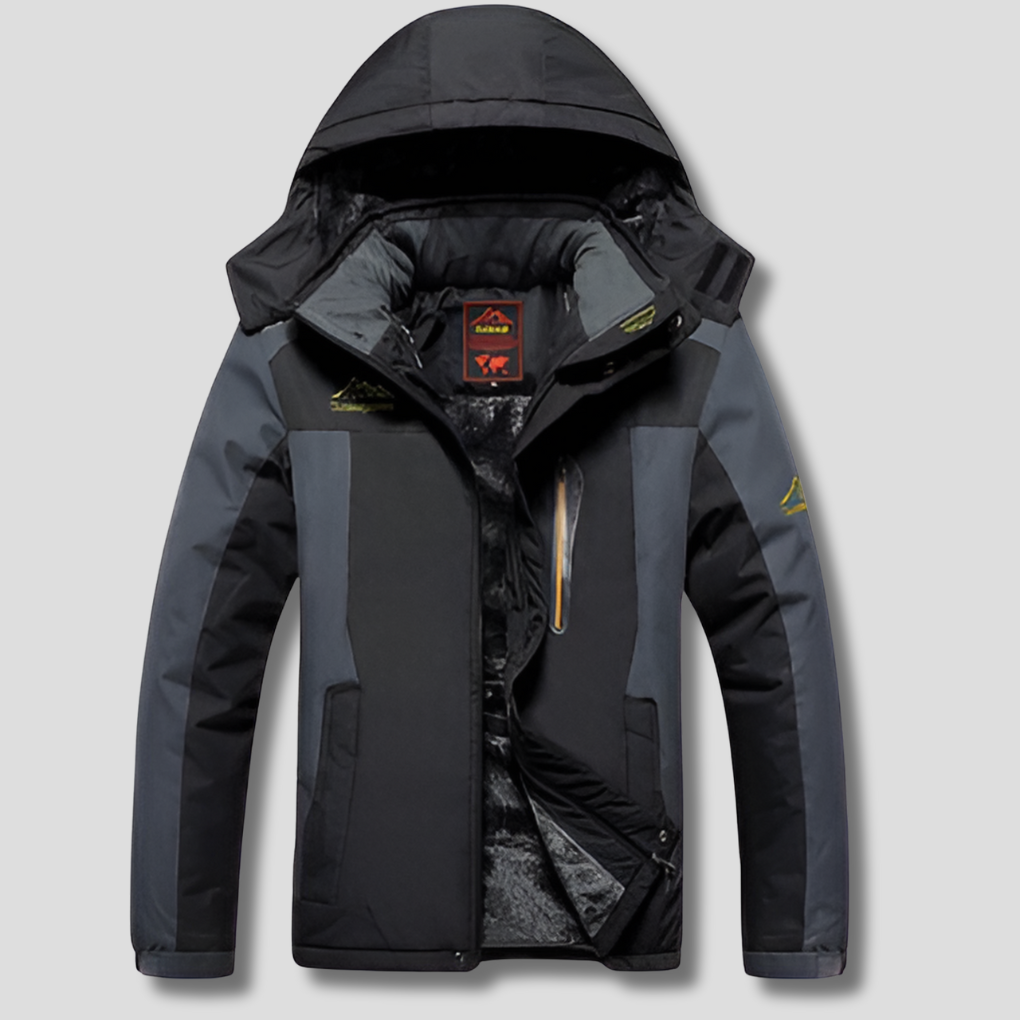 Men's Insulated Winter Jacket - Water-Resistant Fleece-Lined Coat