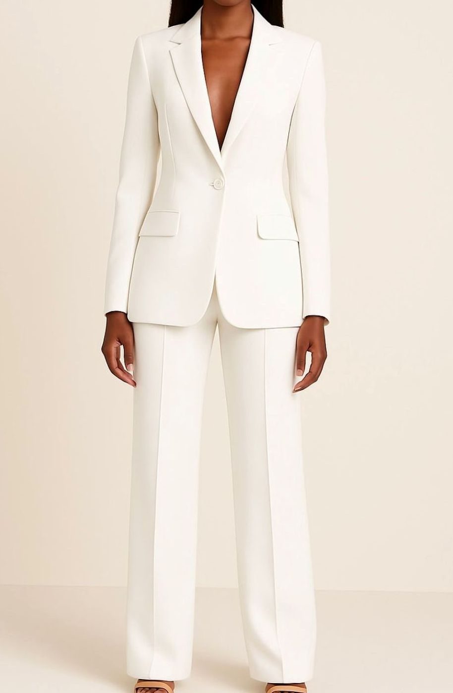Hannah | Blazer Hosen Set für Damen Einknöpfiger Anzug Set Damen Elegant 0