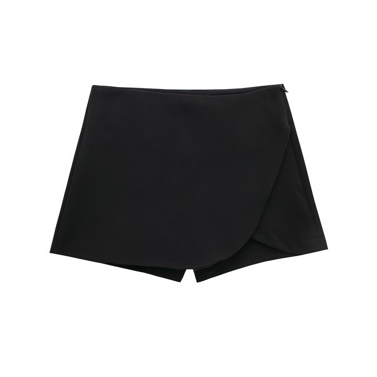 Women's Wrap Skort with Elastic Waist and Built-In Shorts