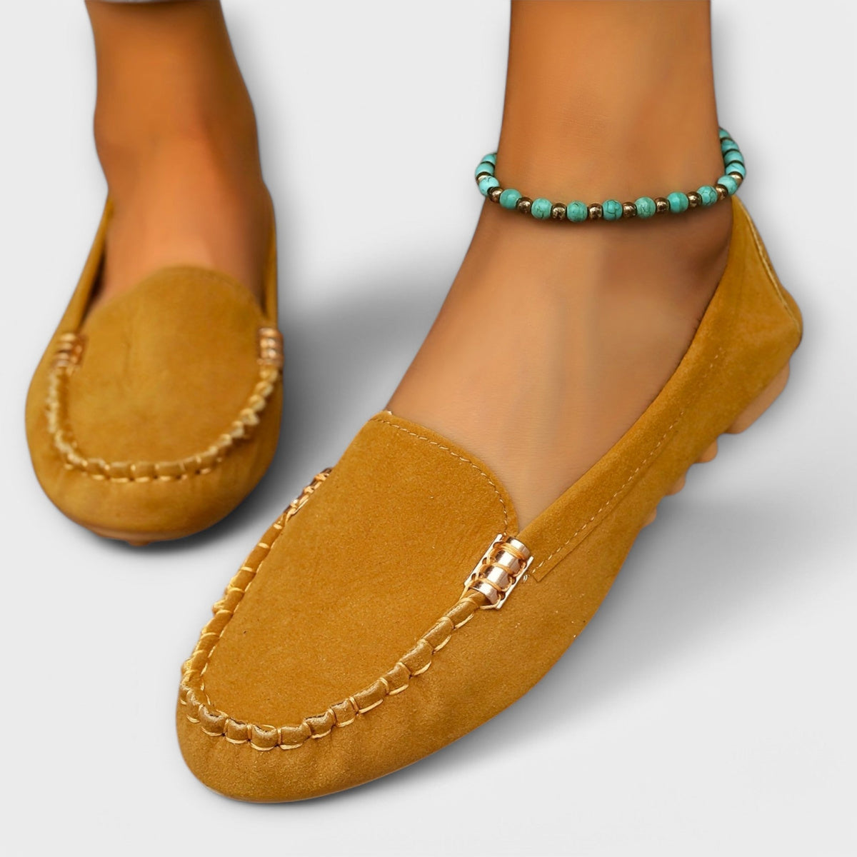 Women's Slip-On Moccasin Shoes with Supportive Cushioned Sole