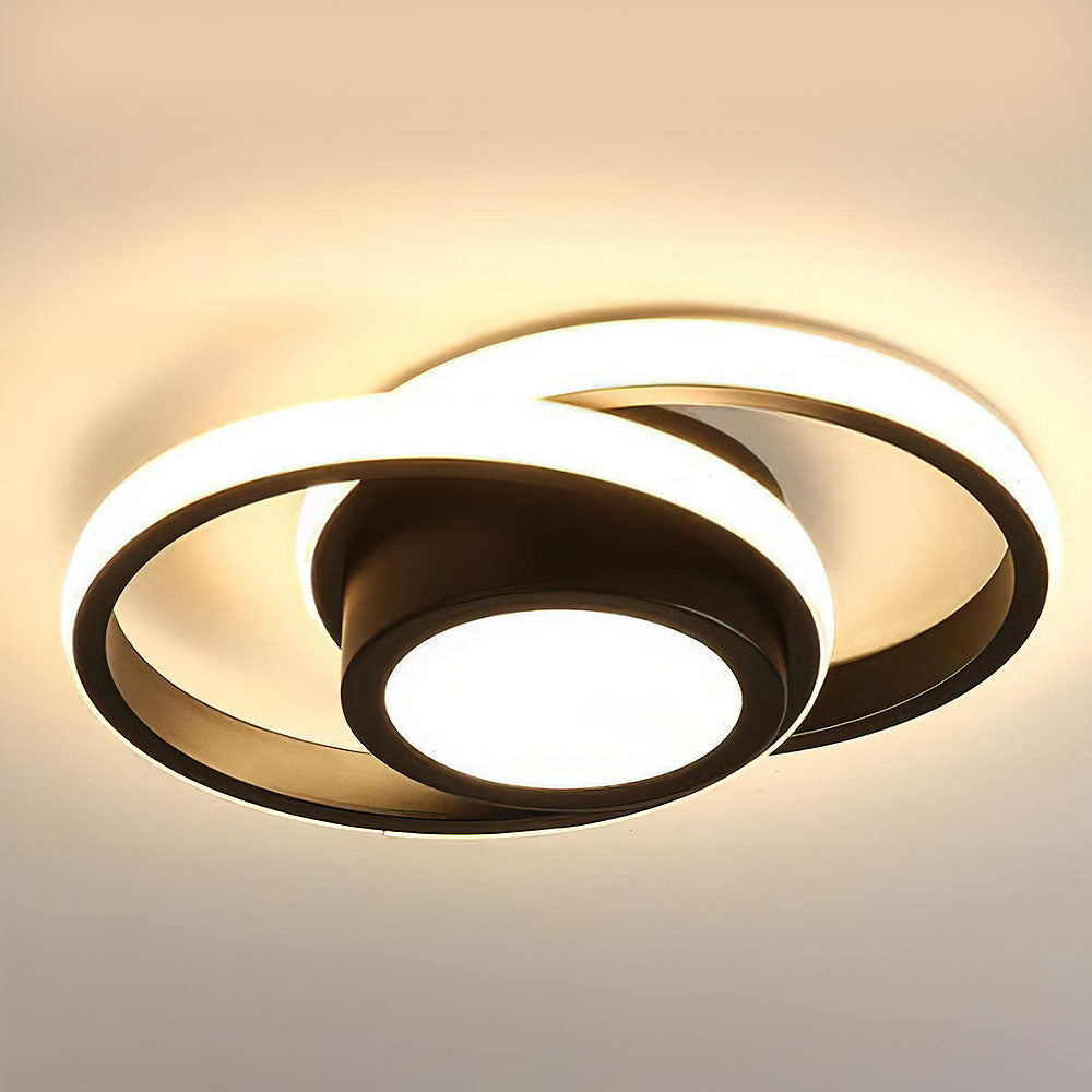 Modern Double Ring LED Ceiling Light – Flush Mount Fixture
