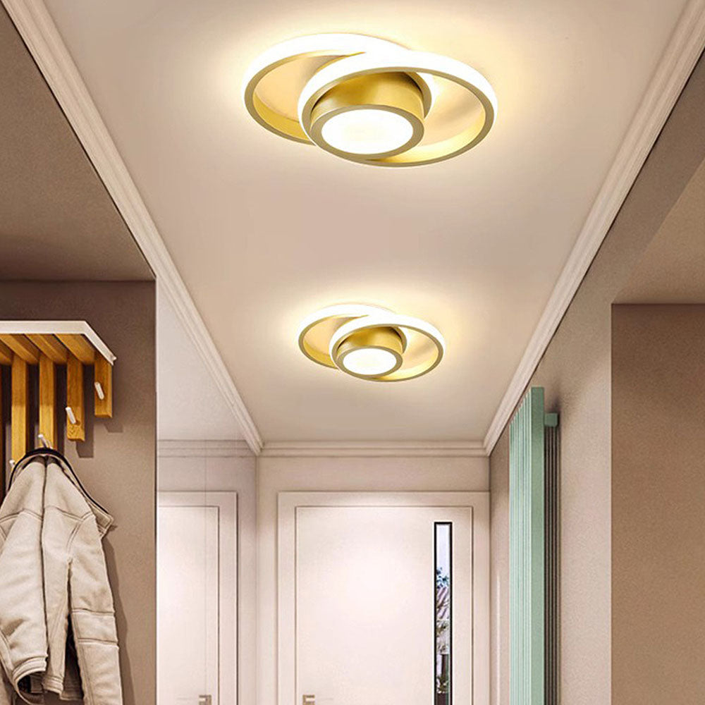 Modern Double Ring LED Ceiling Light – Flush Mount Fixture