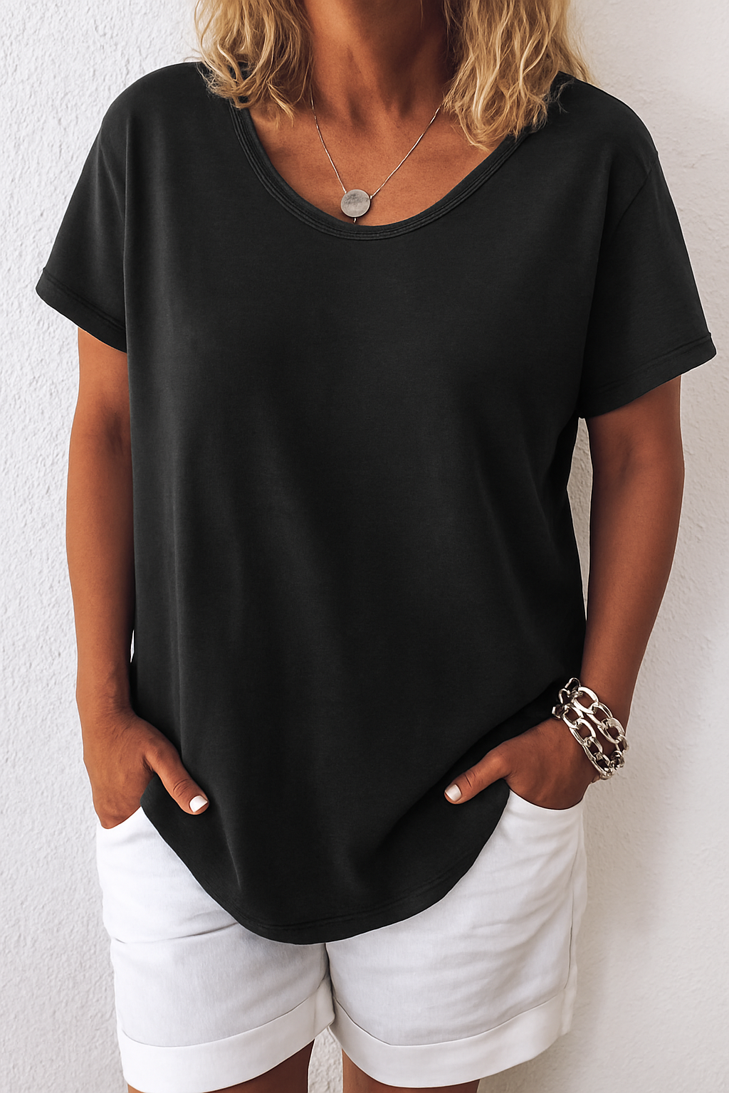 Vianne | Dames Linnen T-shirt met Relaxte Pasvorm – Licht, Ademend en Casual Chic