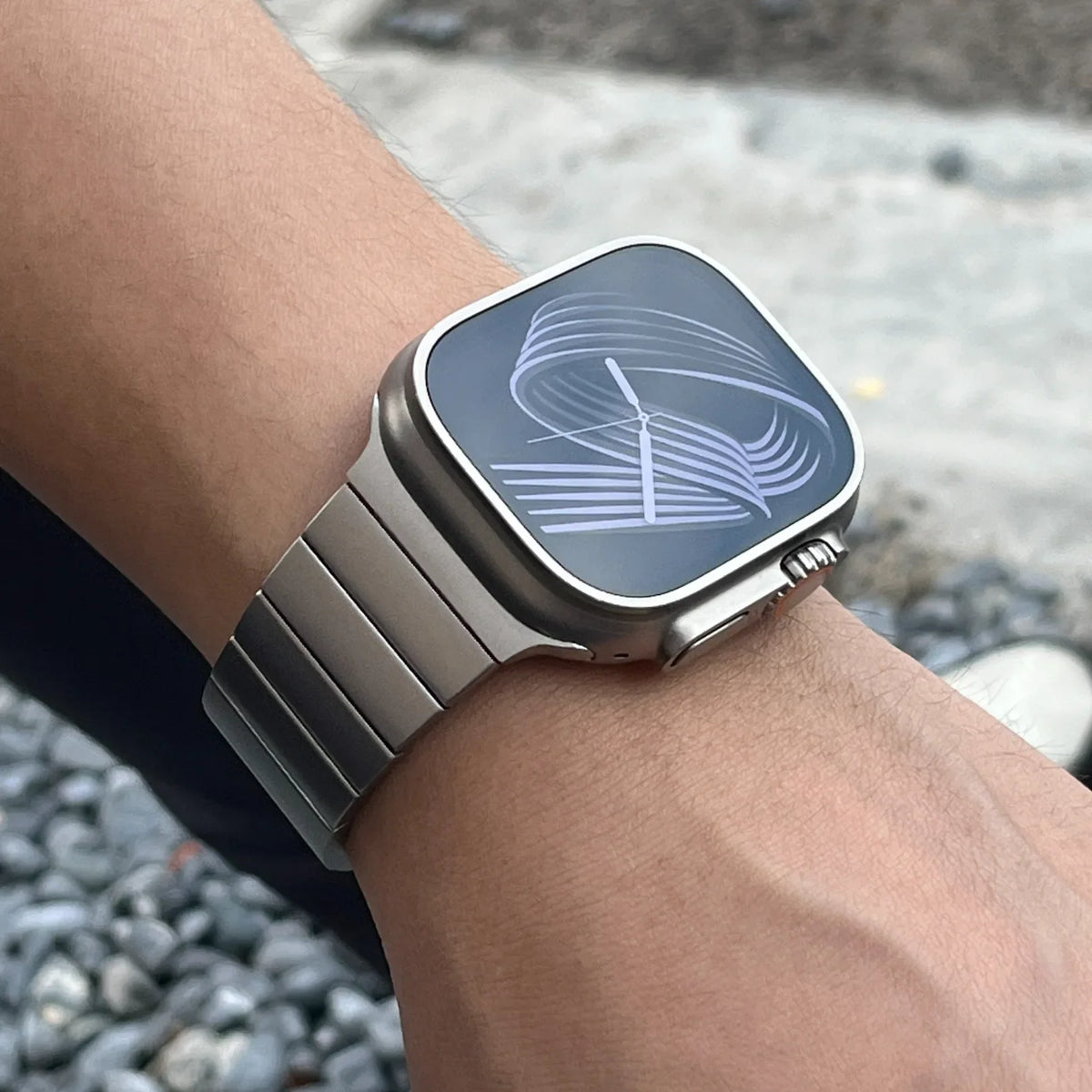 Titanium Watch Strap with Magnetic Link Clasp