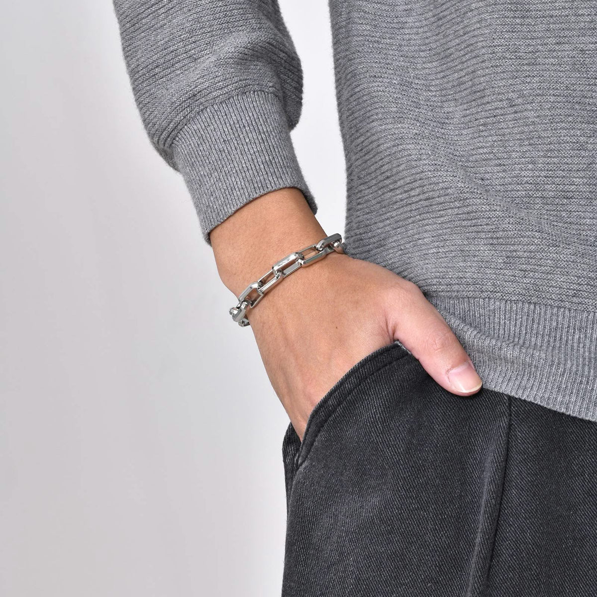 Men's Stainless Steel Chain Link Bracelet