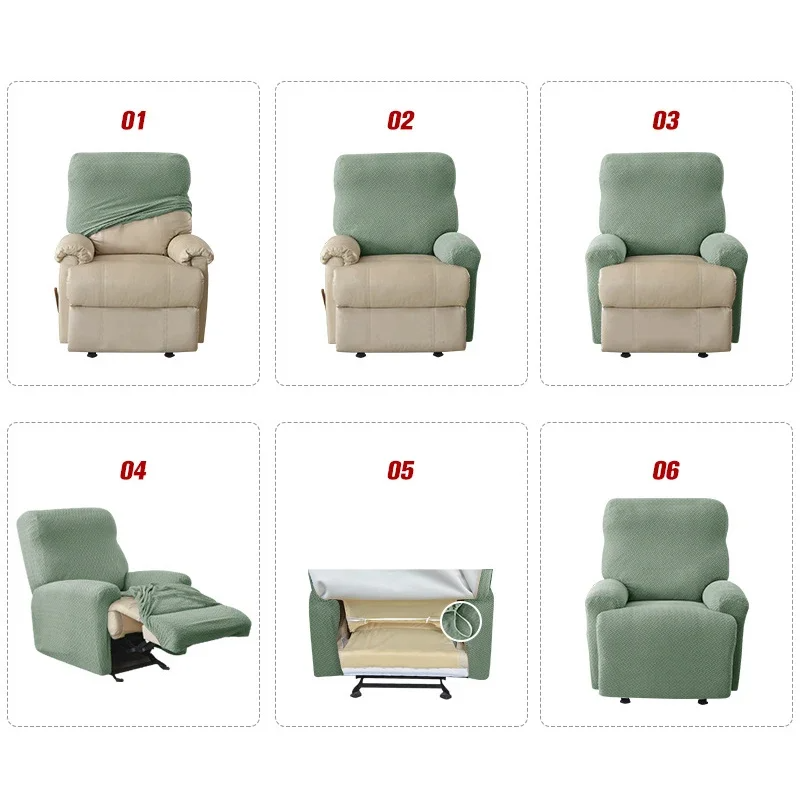Recliner Chair Cover with Side Pocket - Fitted Protective Slipcover