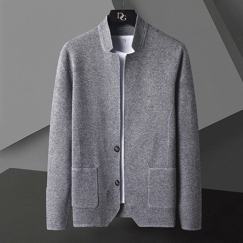 Women's Knit Cardigan with Stand Collar