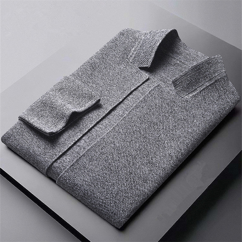 Women's Knit Cardigan with Stand Collar