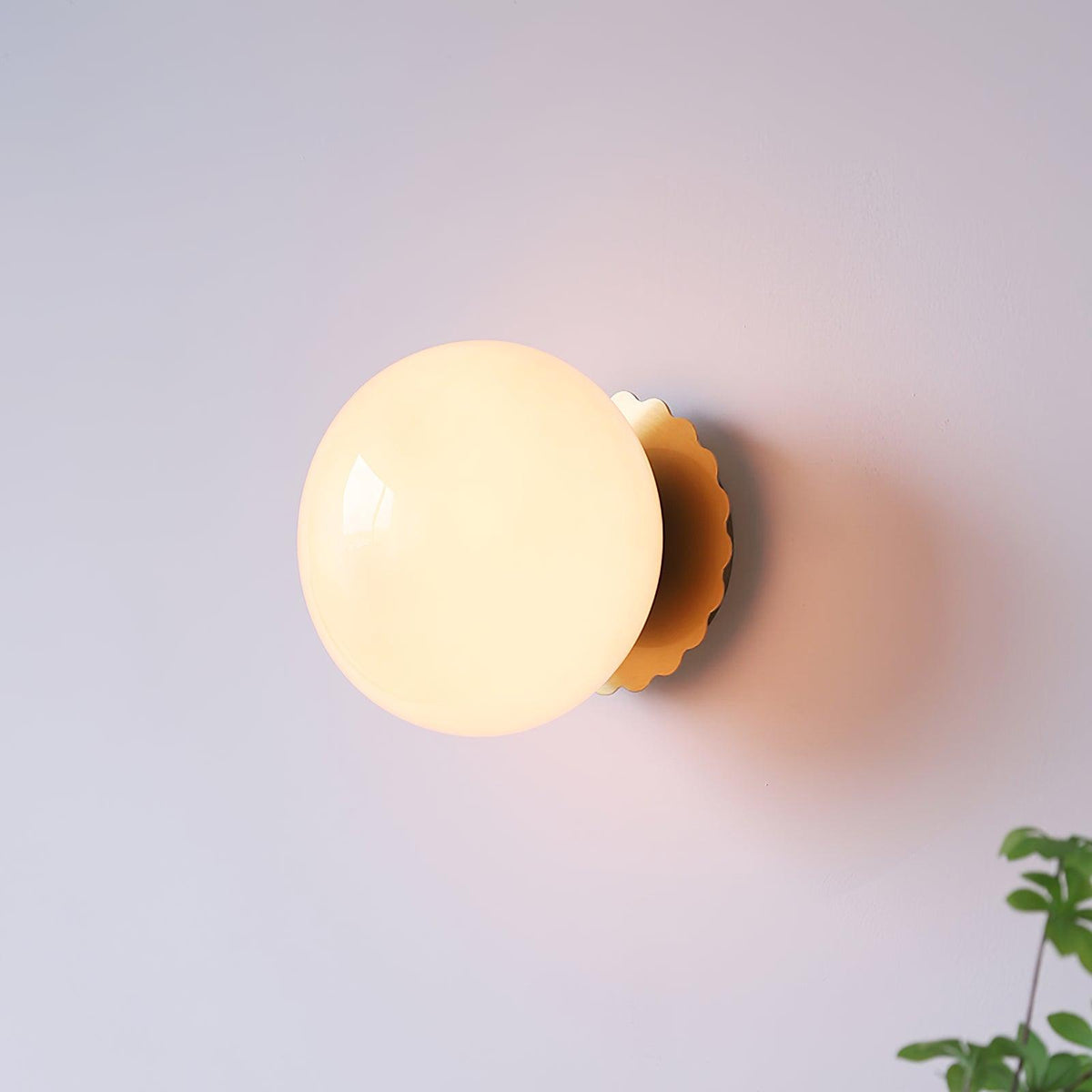 Glass Wall Sconce – Modern Metal Frame for Living Room