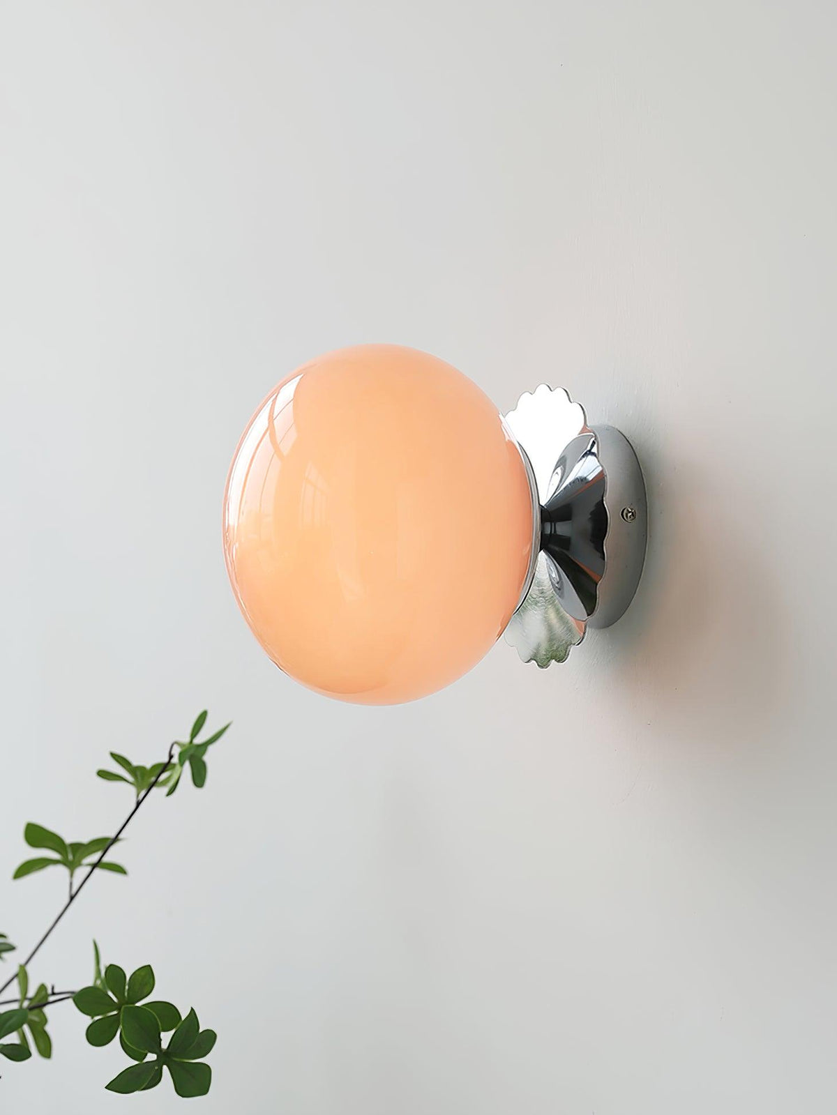 Glass Wall Sconce – Modern Metal Frame for Living Room