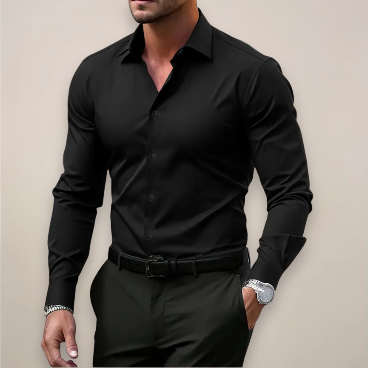Men's Shirts Slim Fit Button-Up Shirt for Work and Everyday