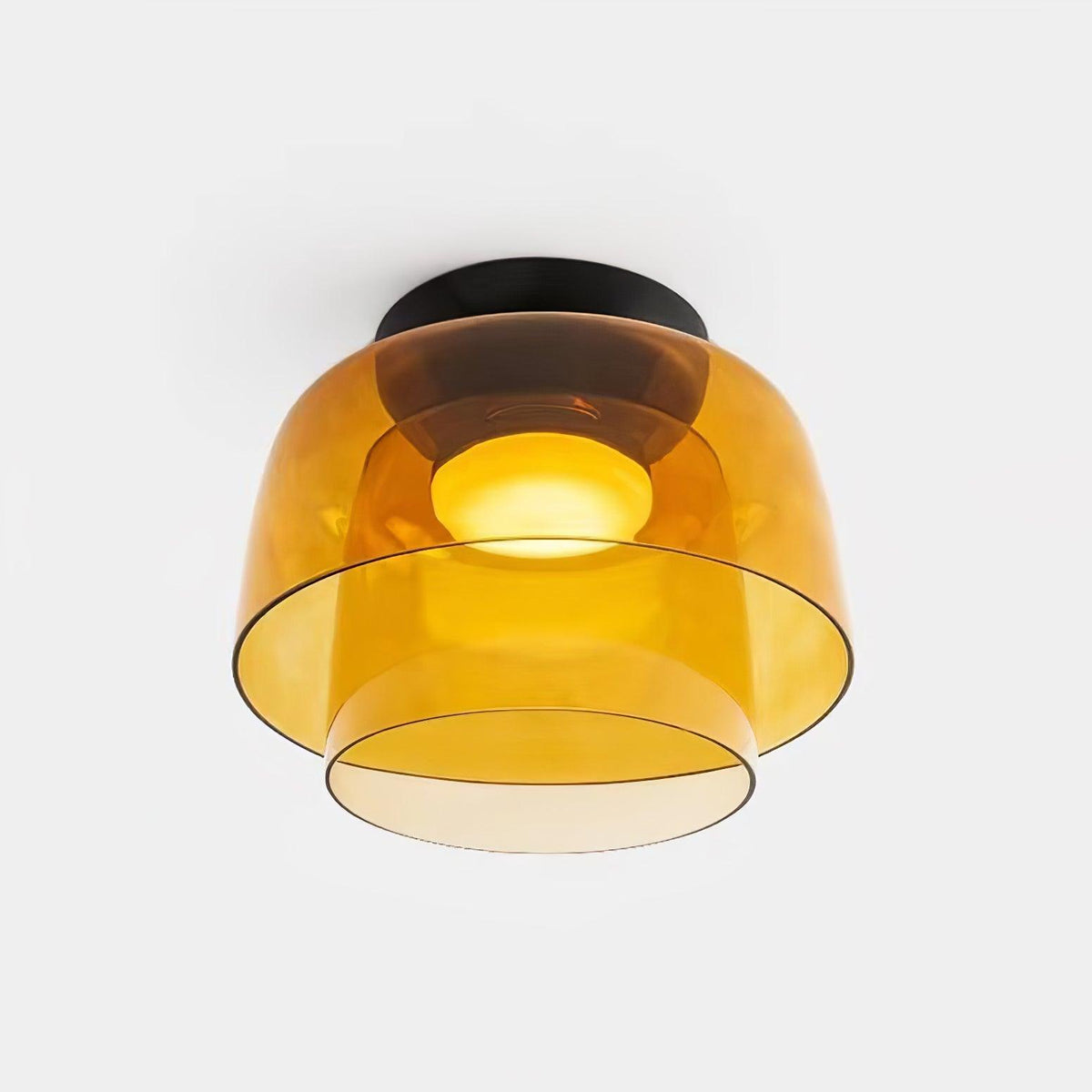 Minimalist Ceiling Light Integrated LED Smoked Glass 19