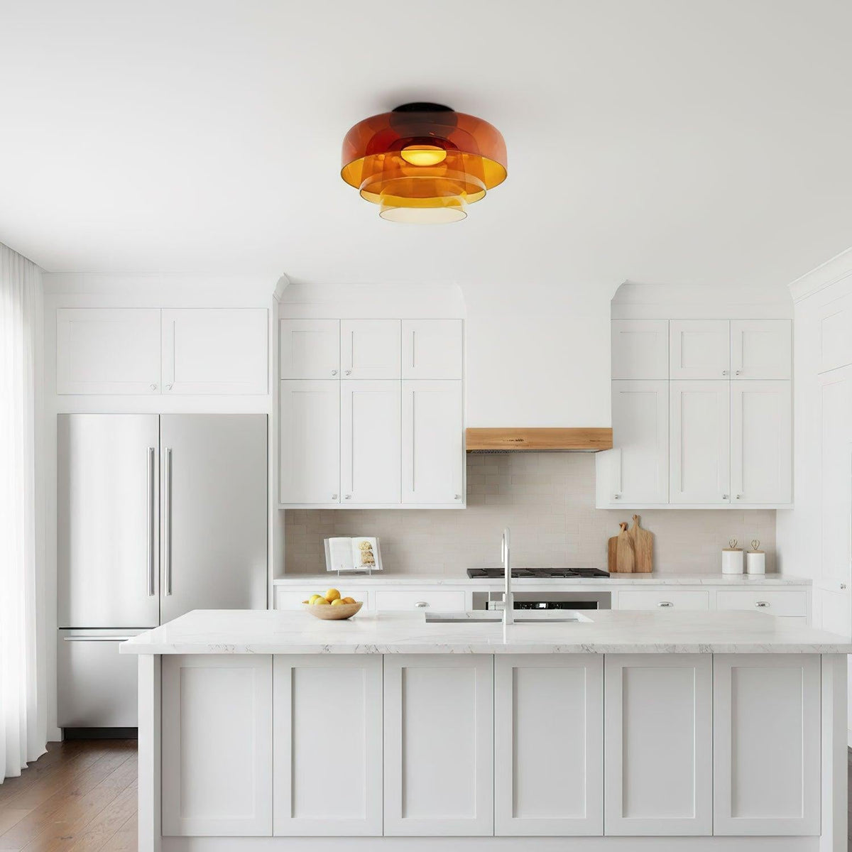Minimalist Ceiling Light Integrated LED Smoked Glass 23