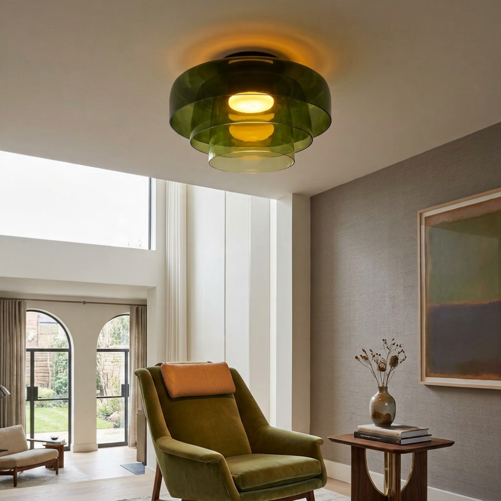 Minimalist Ceiling Light Integrated LED Smoked Glass 9993