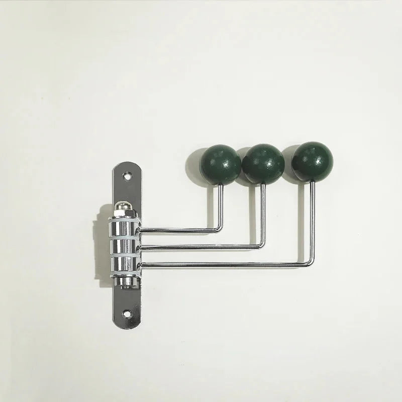 Wall Mounted Coat Rack with Rounded Metal Hooks
