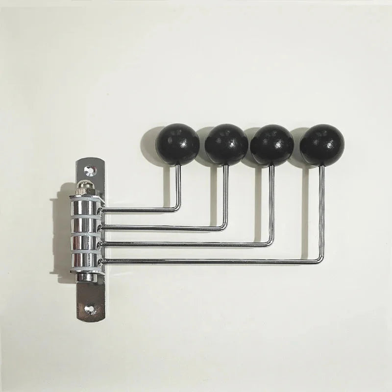 Wall Mounted Coat Rack with Rounded Metal Hooks