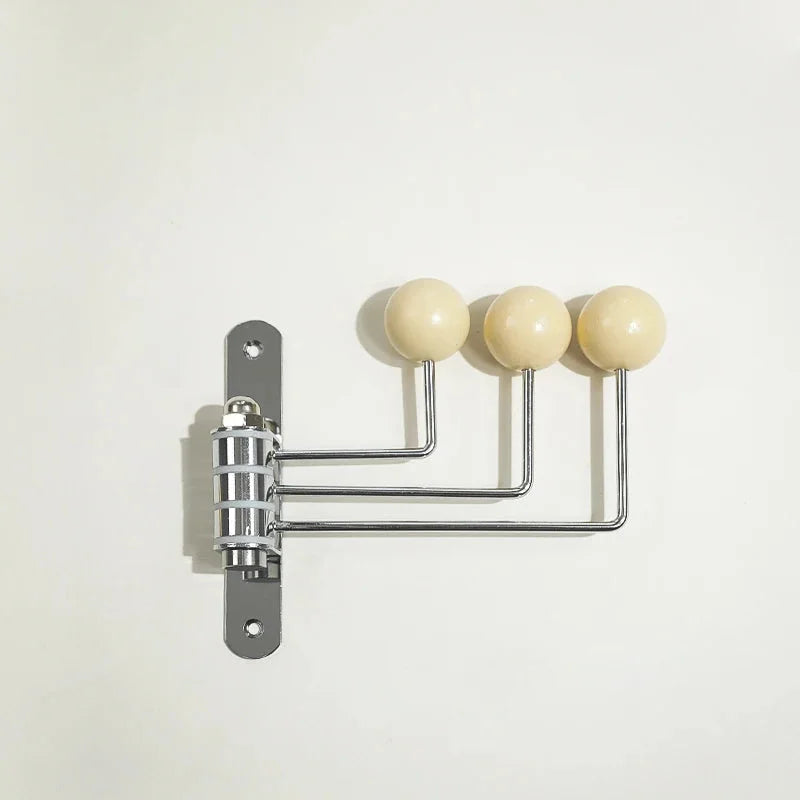 Wall Mounted Coat Rack with Rounded Metal Hooks