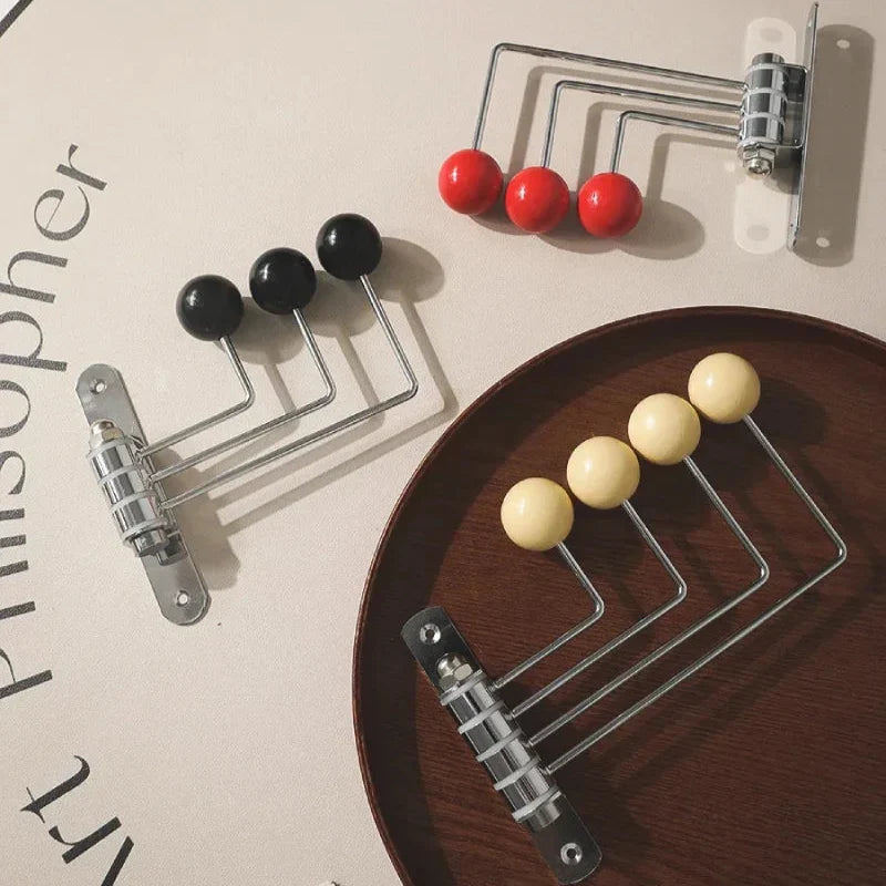 Wall Mounted Coat Rack with Rounded Metal Hooks