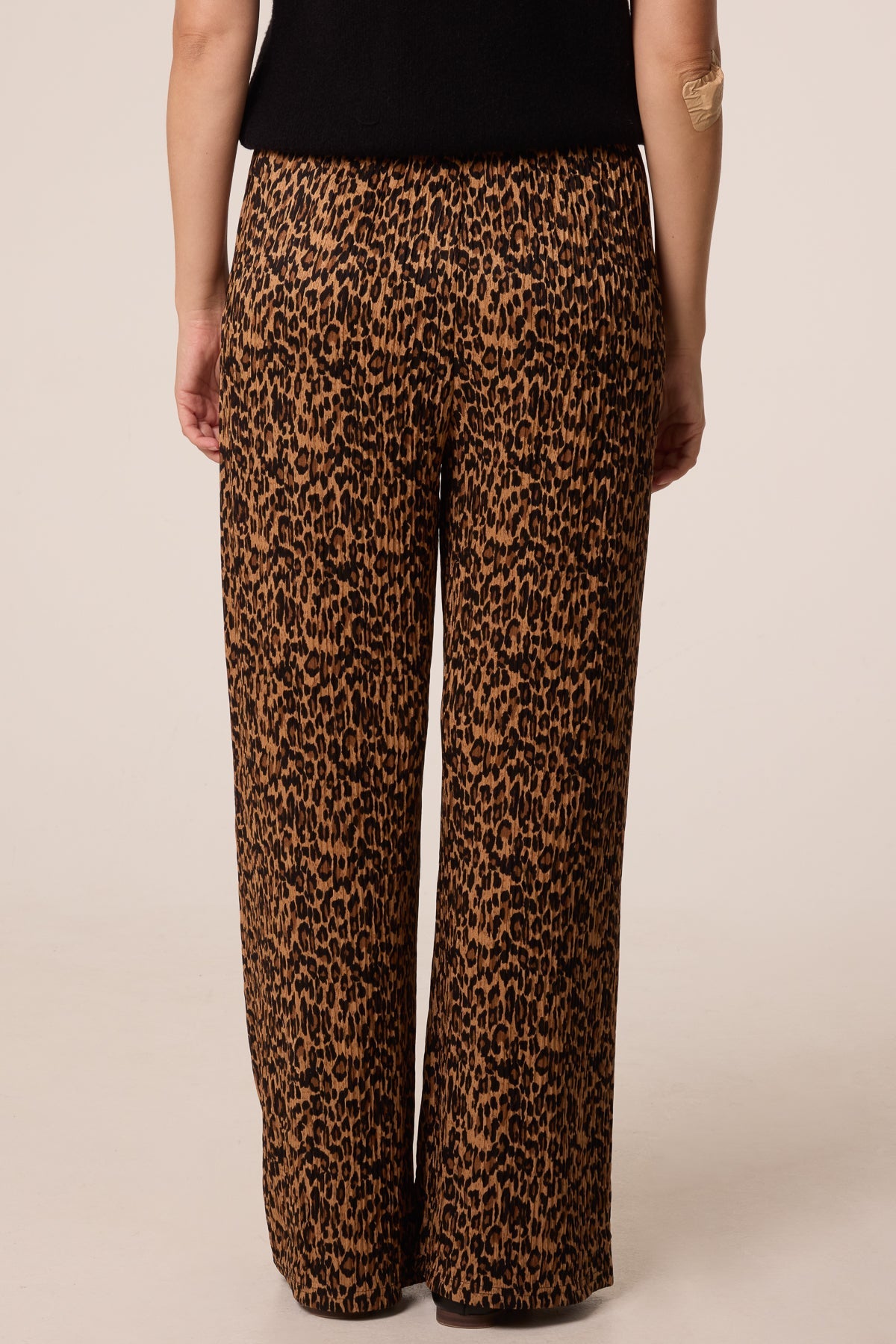 Women's Leopard Print Wide Leg Trousers