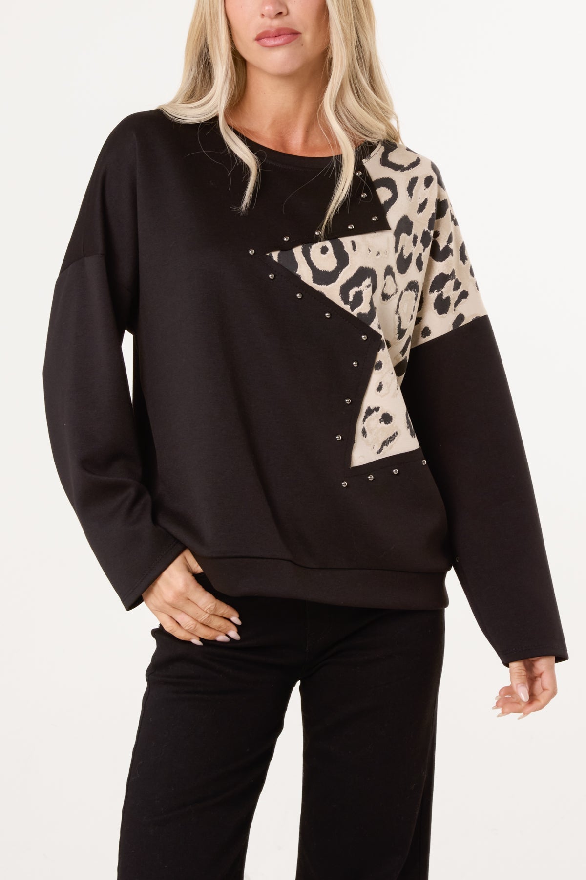 Women's Studded Star Jumper – Soft Knit Pullover