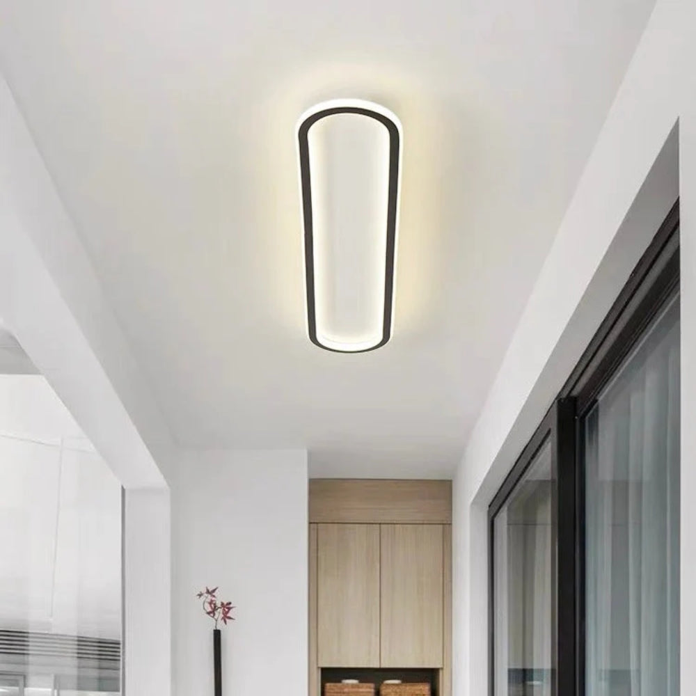 LED Ceiling Light Long Flush Mount, Black or Gold Finish