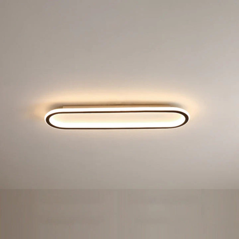LED Ceiling Light Long Flush Mount, Black or Gold Finish