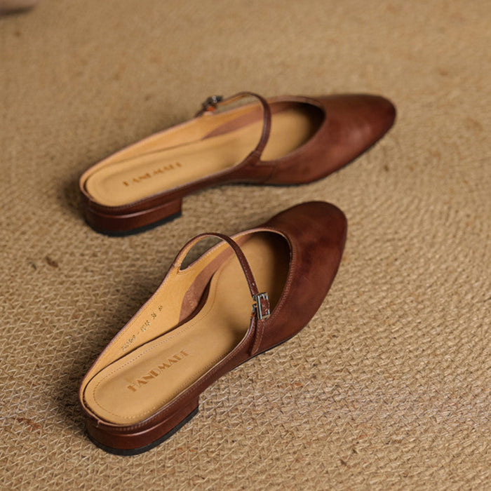 Women's Genuine Leather Mary Jane Mules