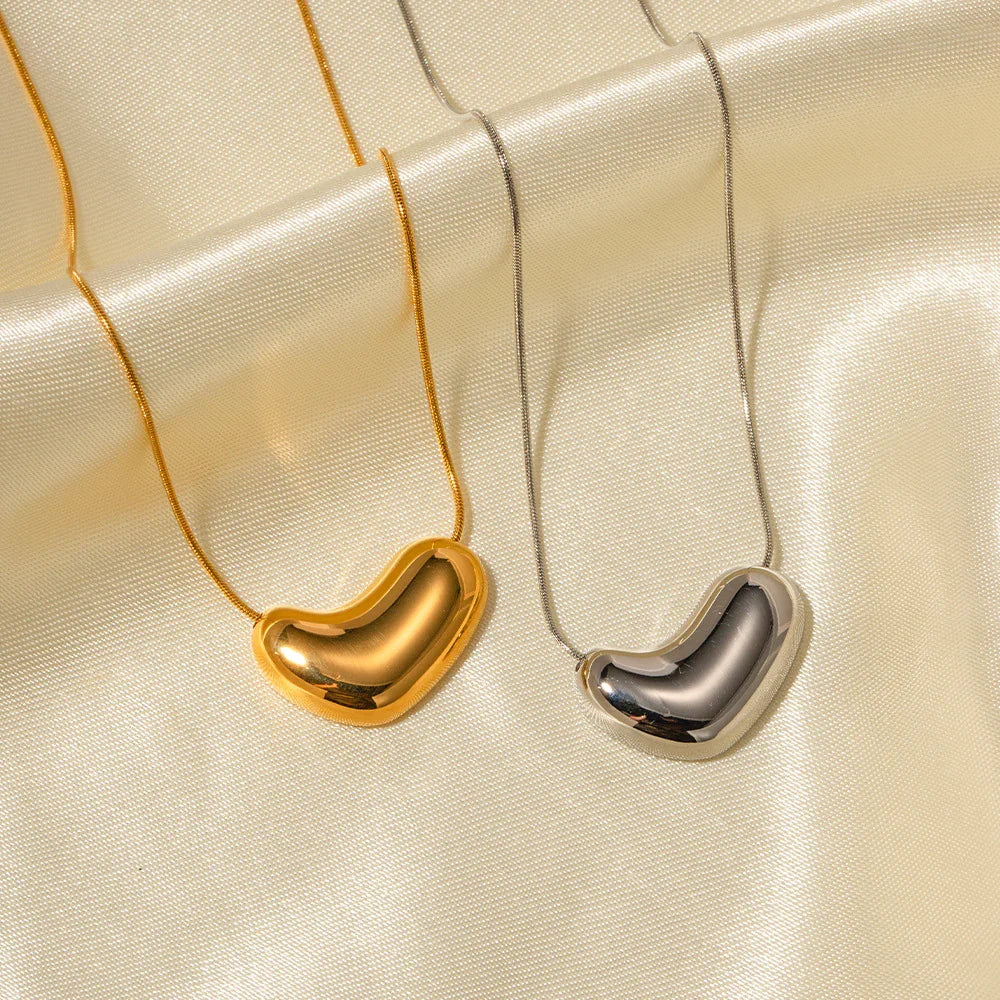 Women's Heart Pendant Necklace, Gold-Plated Stainless Steel