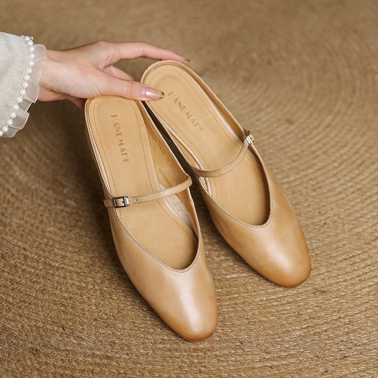 Women's Genuine Leather Mary Jane Mules