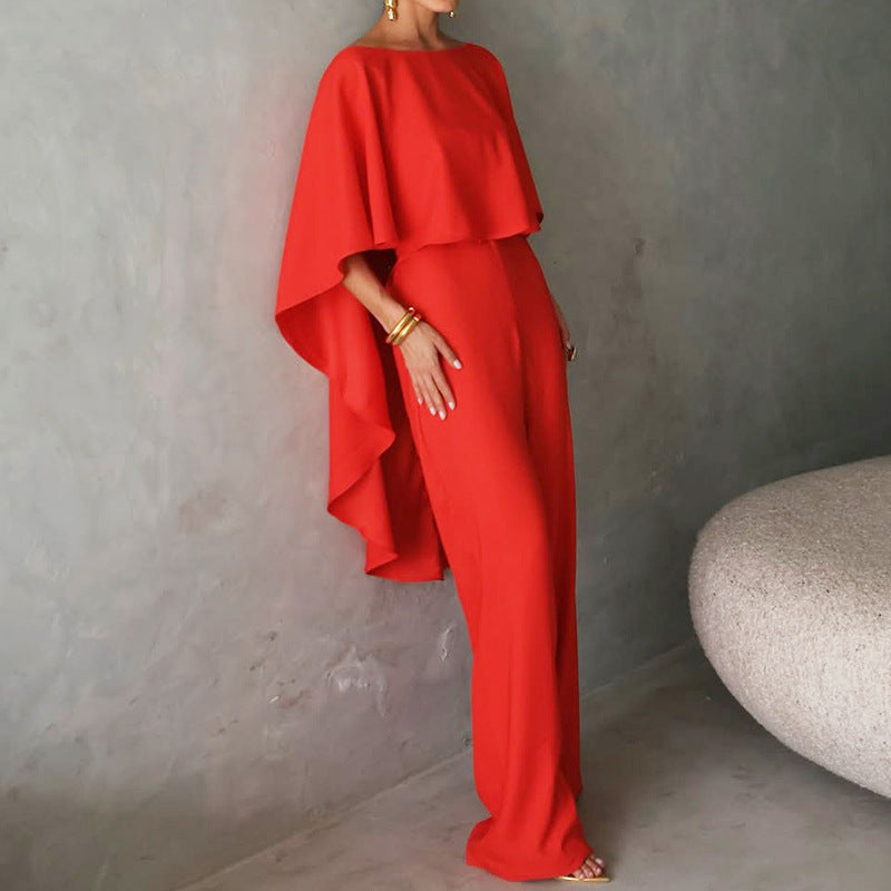 Elke | Dames Tweedelige Set – Asymmetrische Top en Wijde Pijpen – Elegante Pasvorm