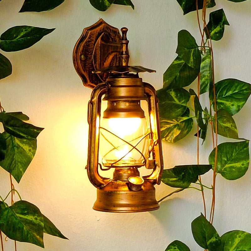 Rustic Outdoor Wall Lantern - Vintage Hurricane Design