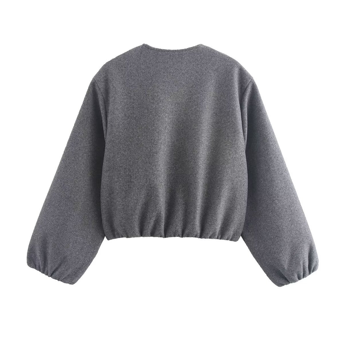 Women's Bomber Jacket Cropped Fit with Elasticated Hem and Cuffs