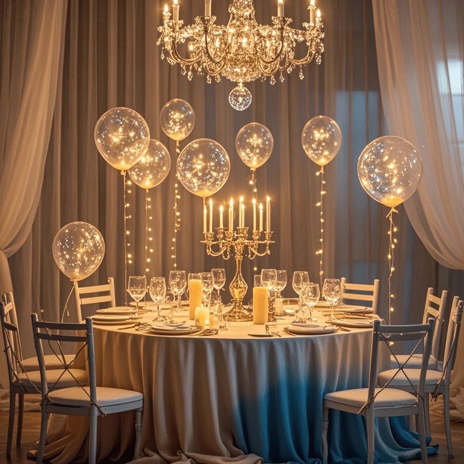 LED Balloon Lights Clear 45 cm, Warm White, Set of 10