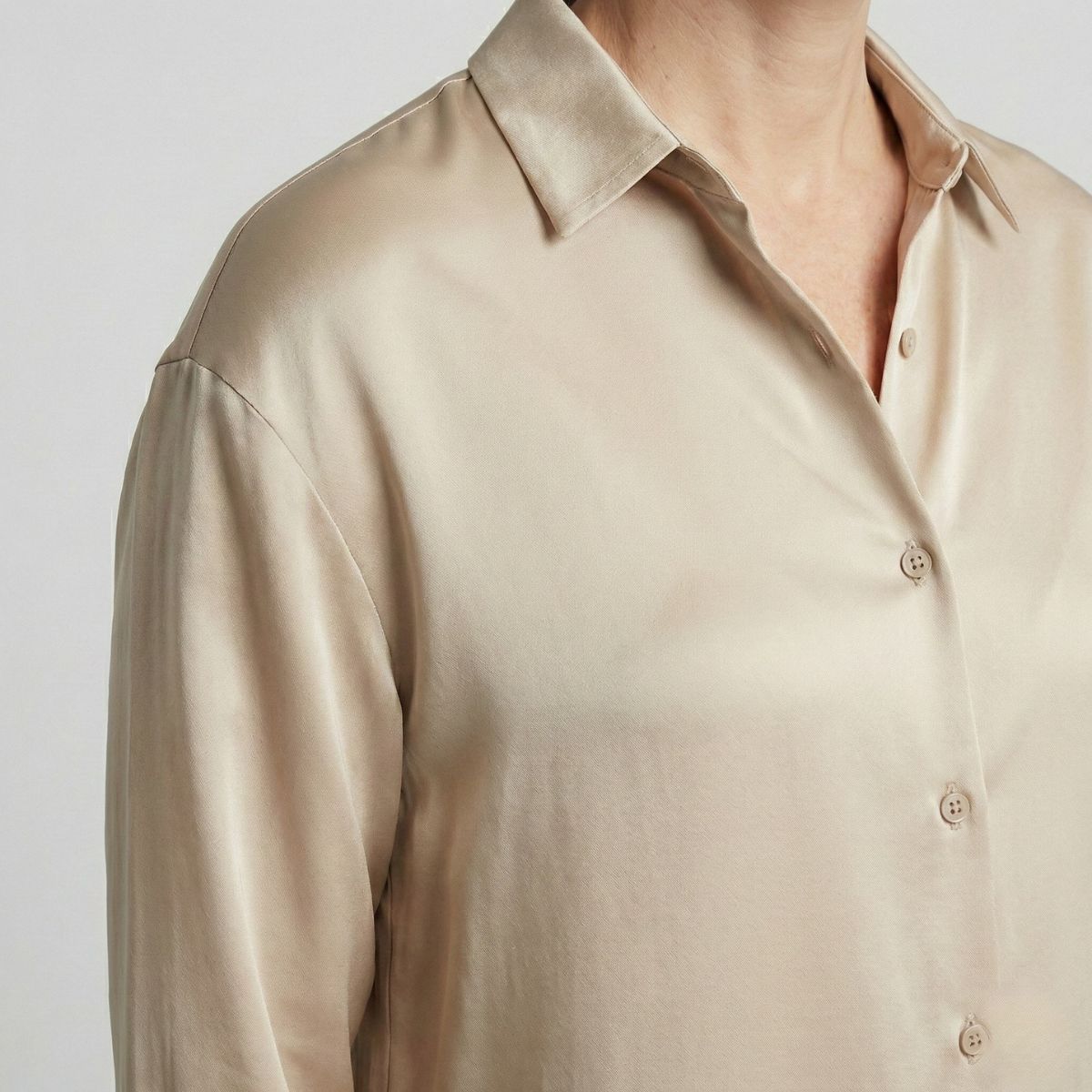 dames relaxed fit glanzende blouse