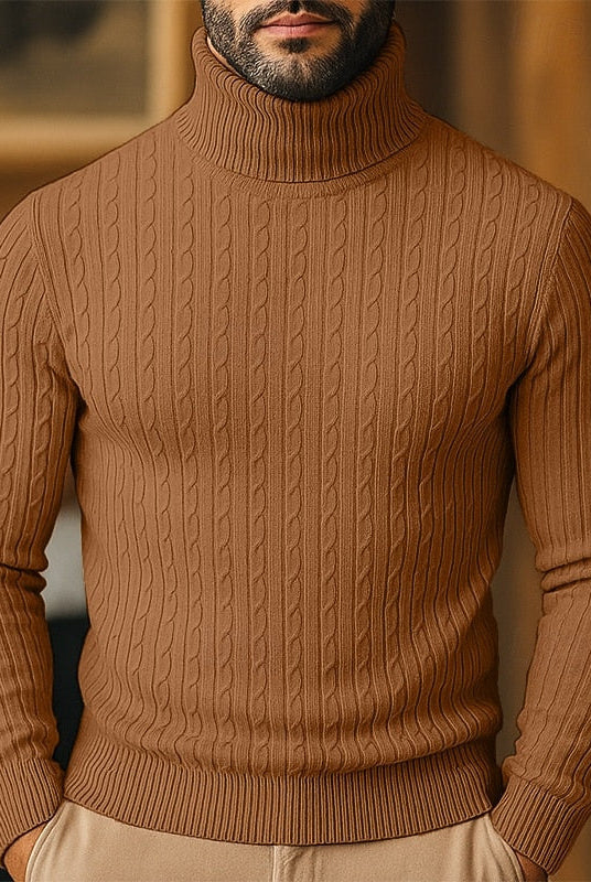 Rupert | Cable Knit Turtleneck Sweater 12