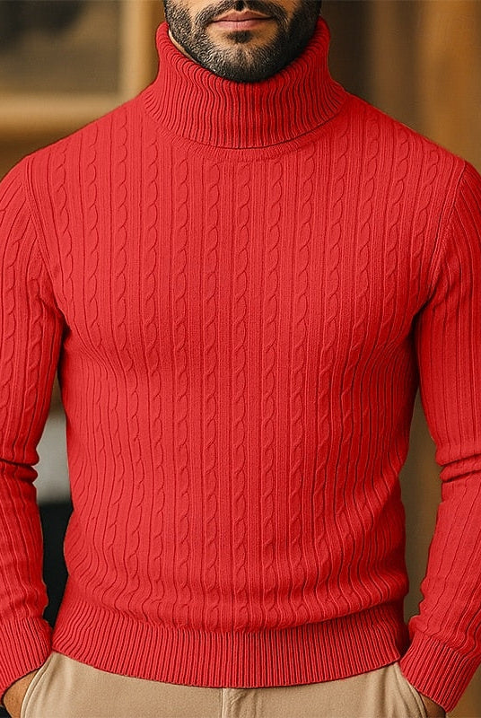 Rupert | Cable Knit Turtleneck Sweater 4
