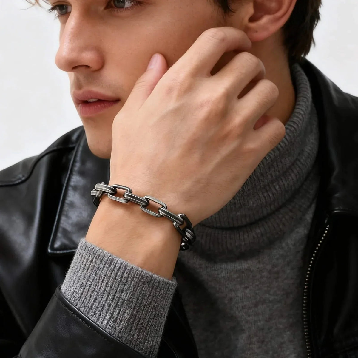 Men's Stainless Steel Chain Link Bracelet