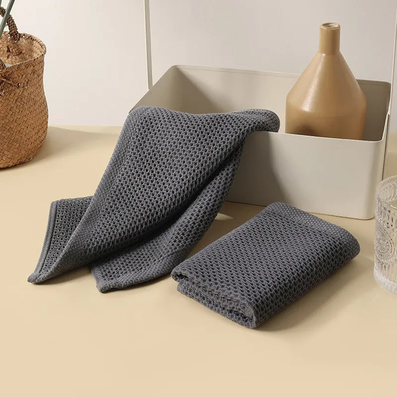 Cotton Tea Towels Set of 6, Honeycomb Weave, Absorbent Quick-Dry