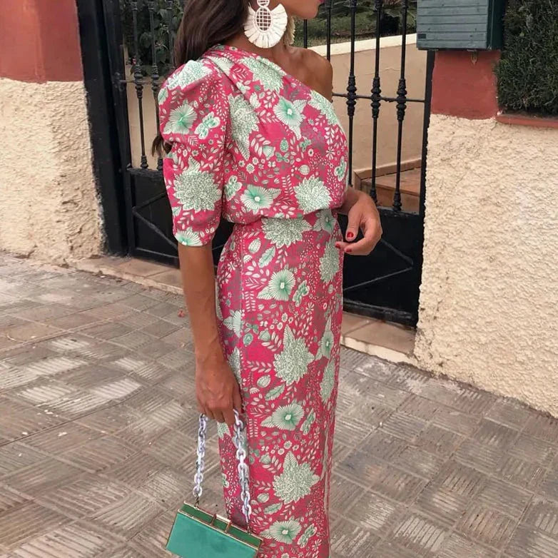 Simone | Dames Maxi Jurk met Prachtige Print – Elegante Flatterende Pasvorm