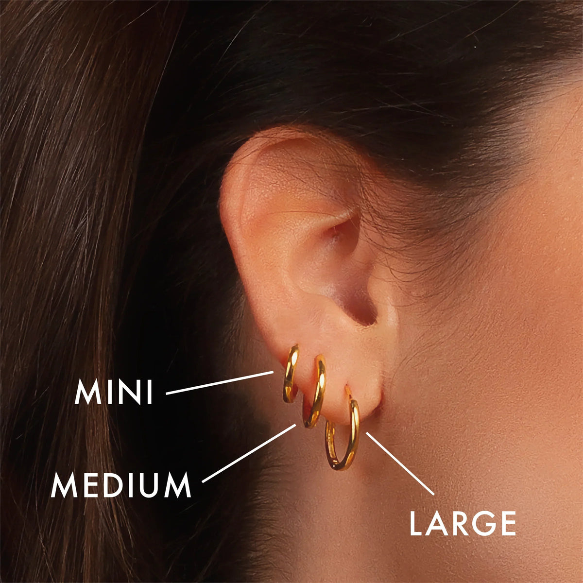 Women's Gold-Plated Classic Huggie Hoop Earrings, Set of Three