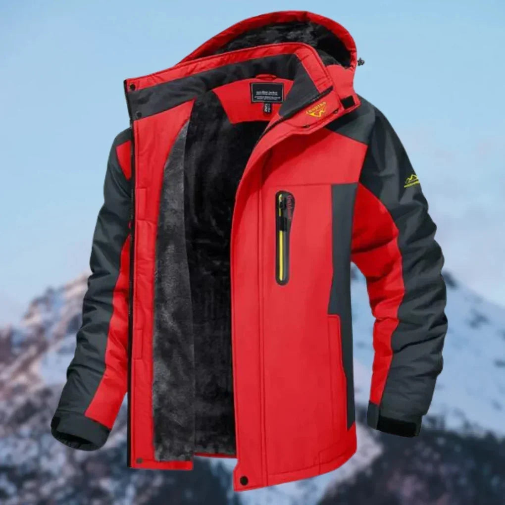 Men's Insulated Winter Jacket - Water-Resistant Fleece-Lined Coat